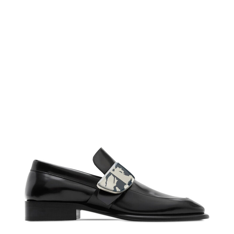 Burberry Shield Leather Loafers, Brand Size 38 ( US Size 8
