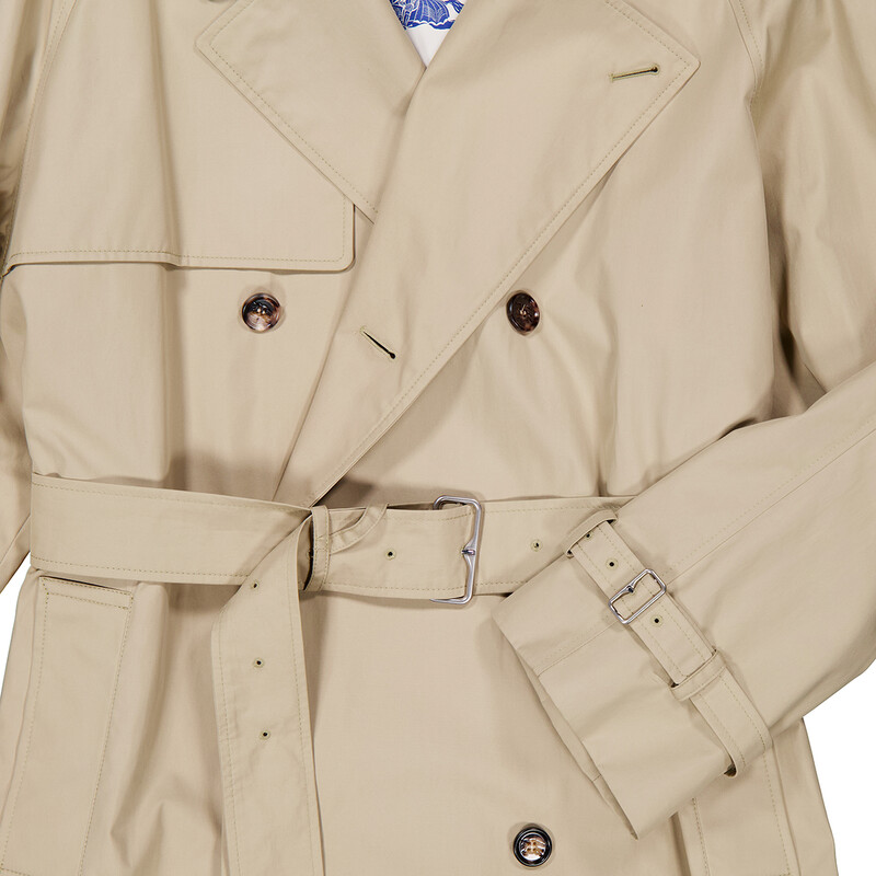 Burberry Short Castleford Trench Coat, Brand Size 48(US Size 38