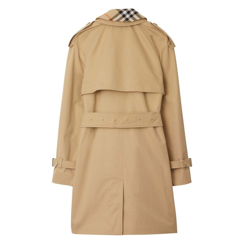 Burberry Short Gabardine Belted Trench Coat, Brand Size 8 ( US
