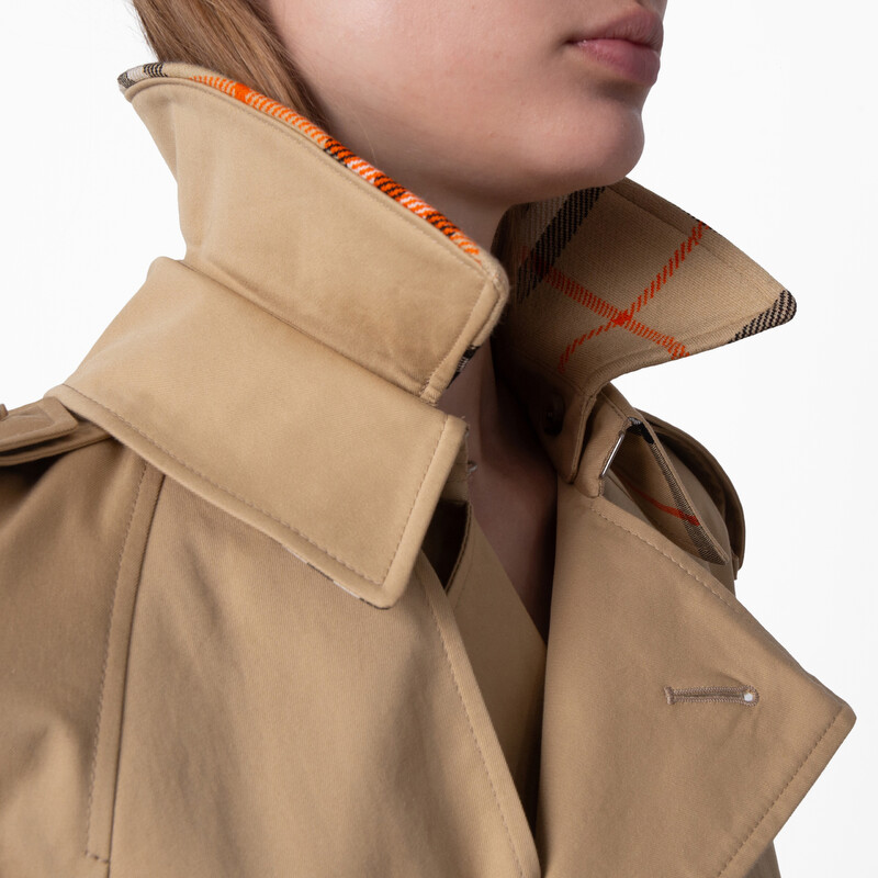 Burberry Short Gabardine Belted Trench Coat, Brand Size 8 ( US