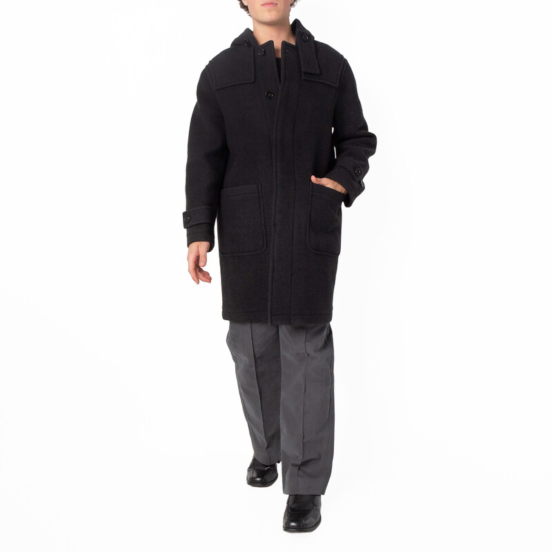 Burberry Single-Breasted Wool Duffle Coat, Brand Size 50 ( US Size