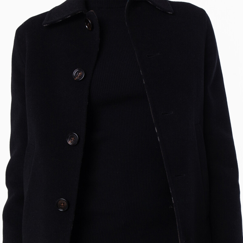 Burberry Single-Breasted Wool Short Coat, Brand Size 4 ( US Size 2