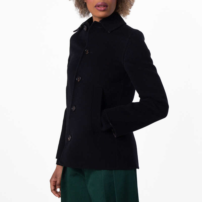Burberry Single-Breasted Wool Short Coat, Brand Size 4 ( US Size 2