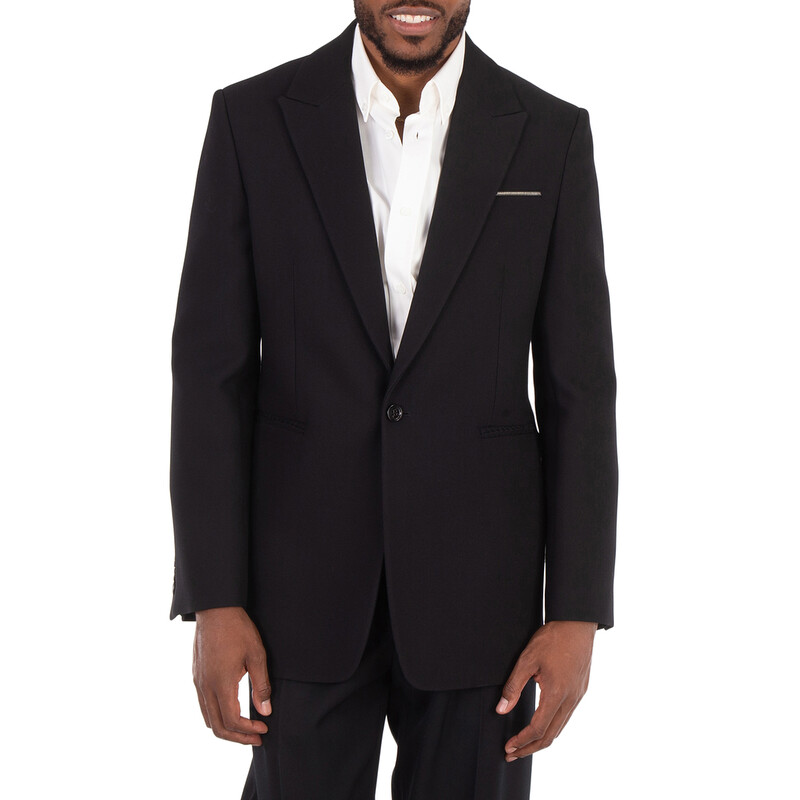 Burberry Single-Breasted Wool Tailored Jacket, Brand Size 50 ( US