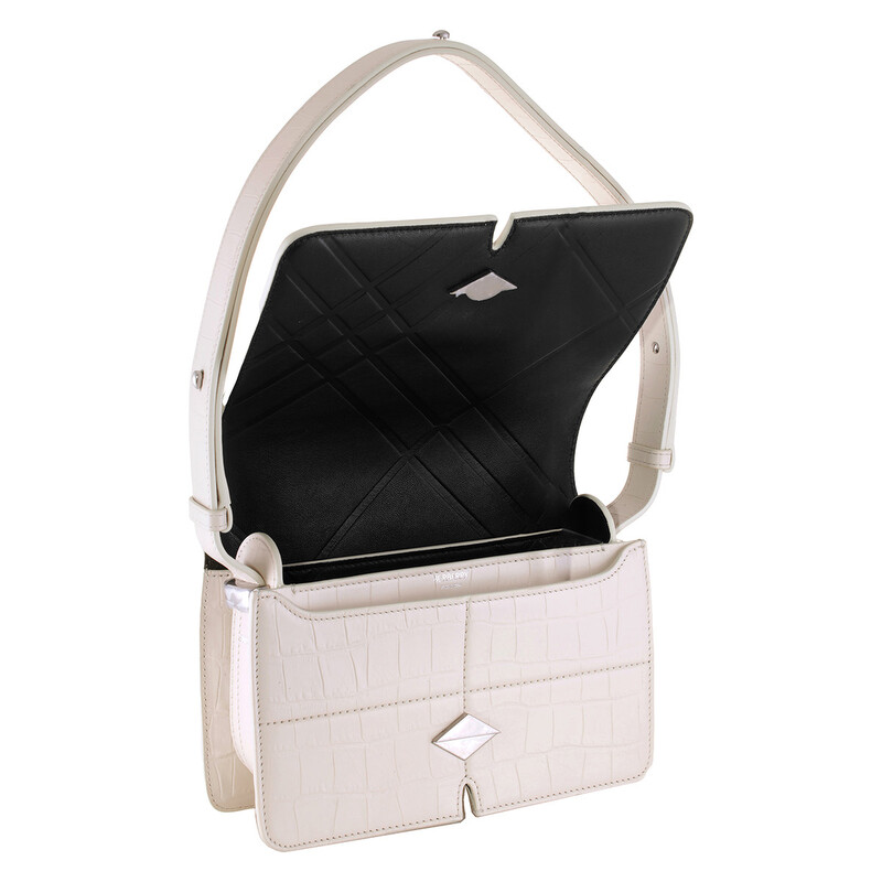 Burberry Snip Croc-Embossed Leather Shoulder Bag 8092845