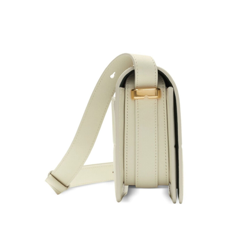 Burberry White Fold-Over Leather EYEGLASS Clutch Burberry Snip Foldover-Top Calf Leather Shoulder Bag 8088936  main image 4