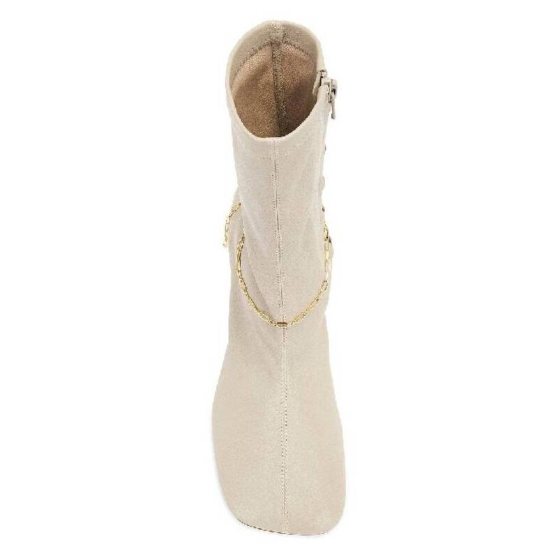Burberry Square Toe Slinky Leather Ankle Boots, Brand Size 35 ( US