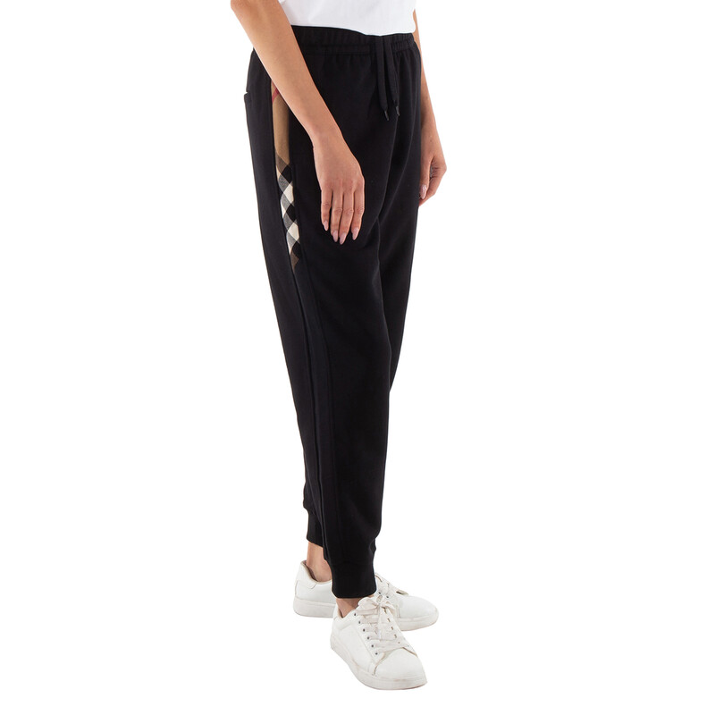 Burberry Stephan Check Trim Cotton Joggers, Size XX-Small 8046056