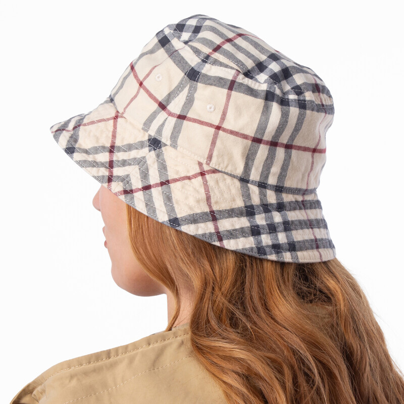 Burberry Stone Check Cotton Twill Woven Bucket Hat, Size  display picture 1