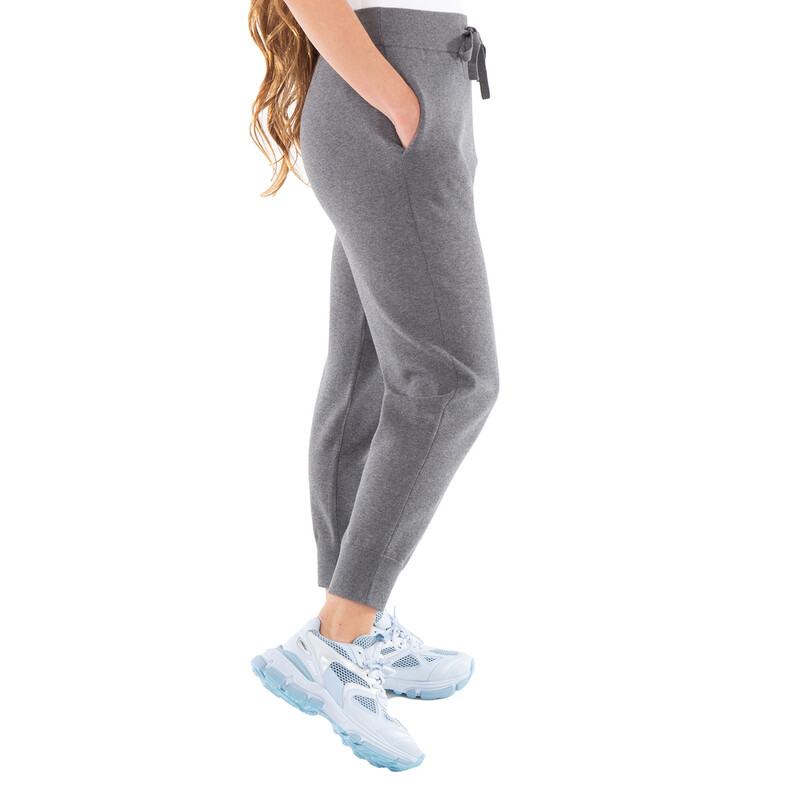 Burberry Storm Grey Melange TB Logo Knit Sweatpants, Size X-Small
