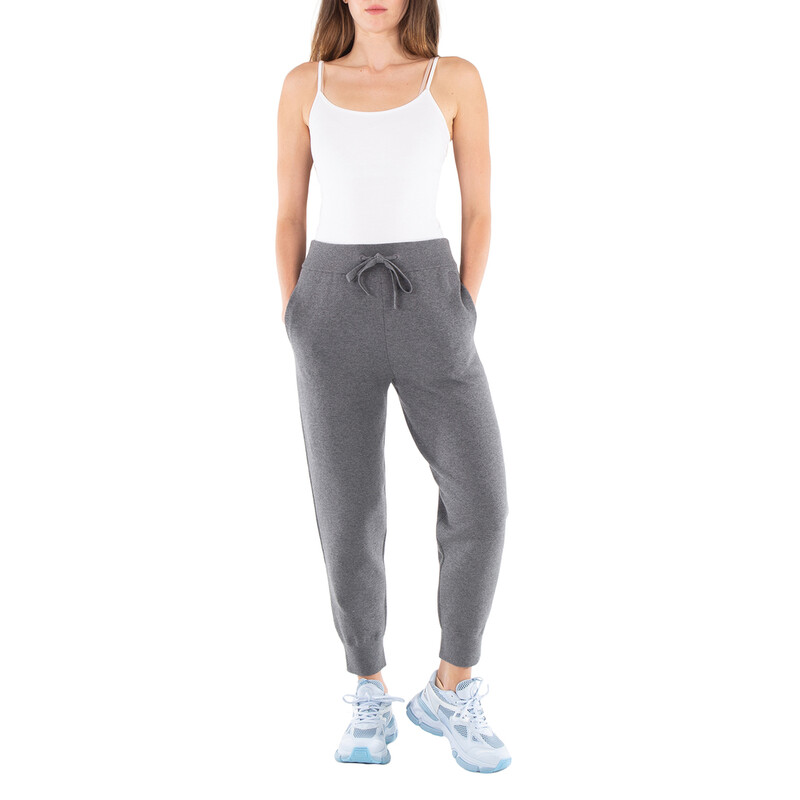 Burberry Storm Grey Melange TB Logo Knit Sweatpants, Size X-Small