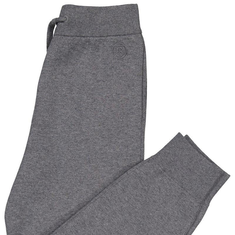 Burberry Storm Grey Melange TB Logo Knit Sweatpants, Size X-Small