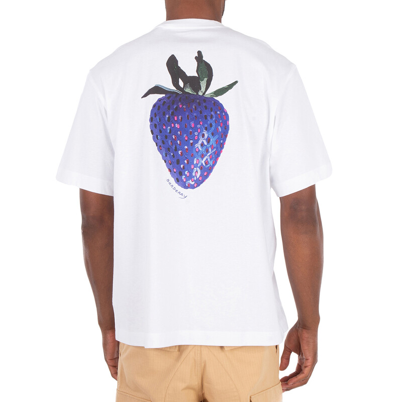 Burberry Strawberry Print Cotton T-Shirt, Size XX-Small 8089100