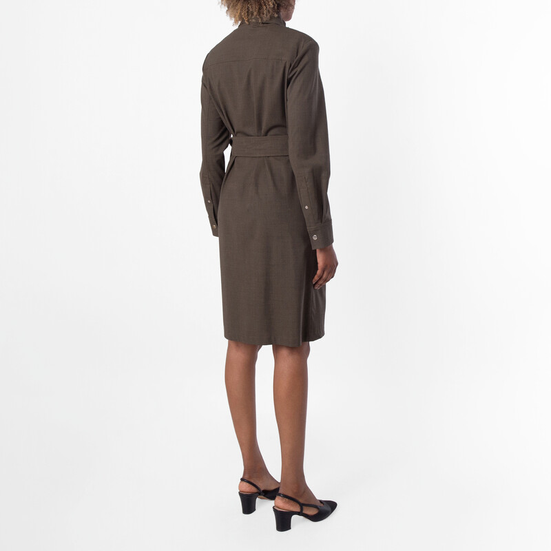 Burberry Stretch Wool Belted Zip Dress, Brand Size 4 ( US Size 2