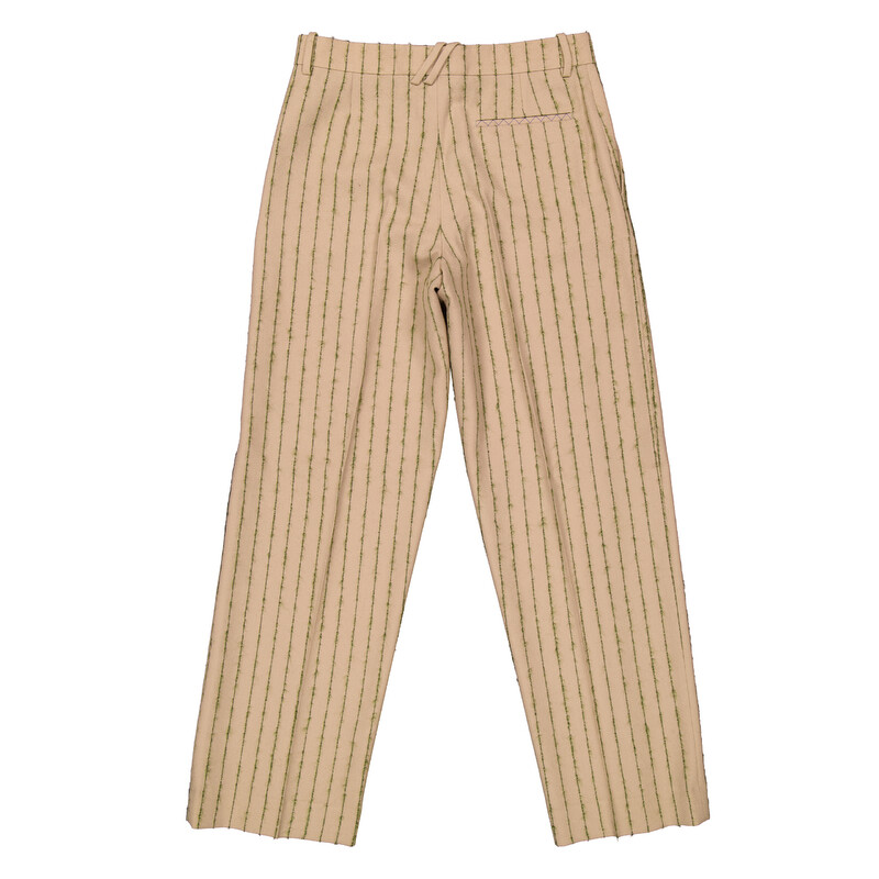 Burberry Striped Wool-Mohair Tailored Trousers, Brand Size 48