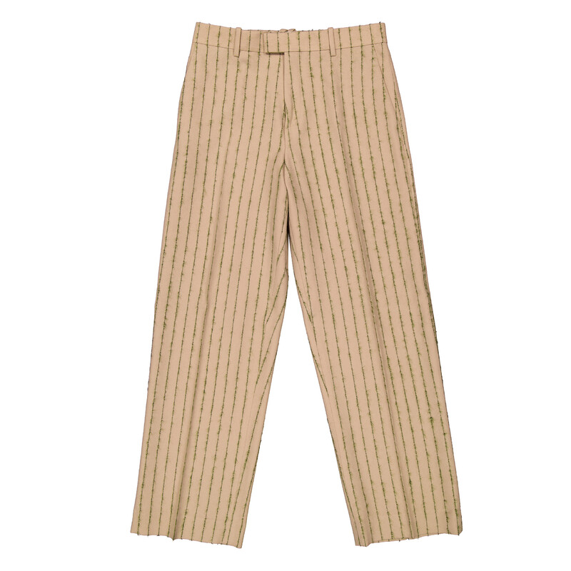 Burberry Striped Wool-Mohair Tailored Trousers, Brand Size 48