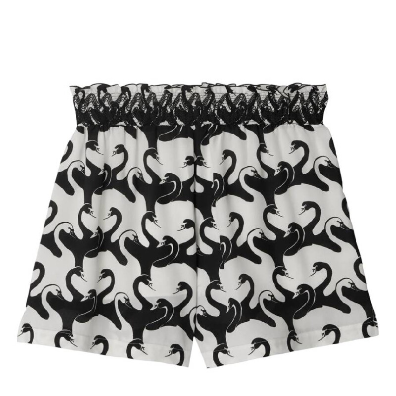 Burberry Swan-Pattern Silk Shorts, Brand Size 4 ( US Size 2