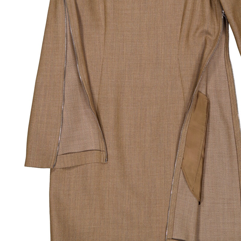 slim fit dress slacks Burberry Wool Logo Nova Check Pleated Mini Dress Beige