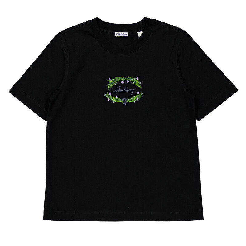 Burberry Thistle Logo Cotton T-Shirt, Size XX-Small 8097910