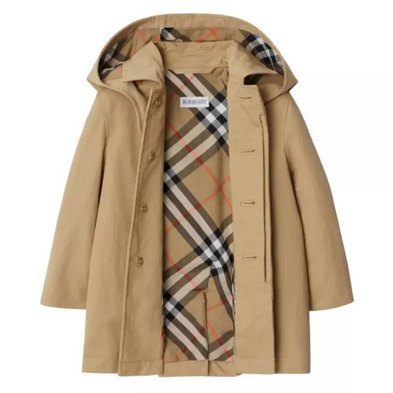 Burberry Toddler Hadley Hooded Trench Coat, Size 2Y 8100446