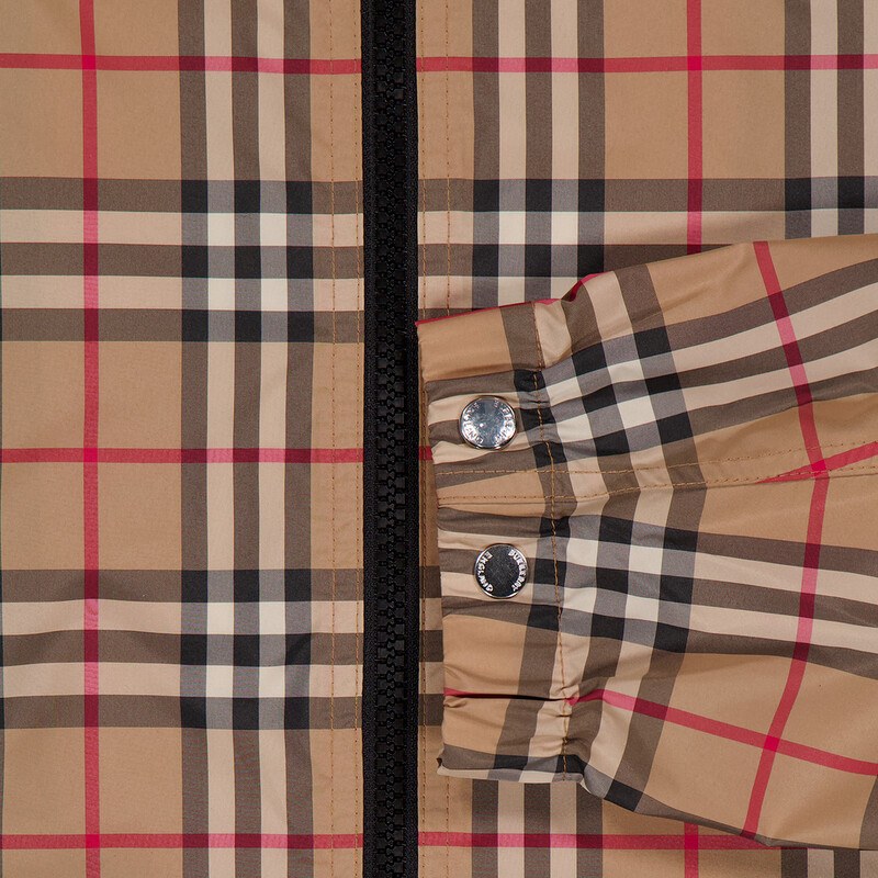 Burberry Vintage Check Drawstring Hooded Jacket, Brand Size 10 (US