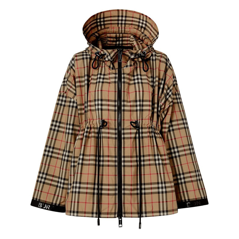 Burberry Vintage Check Motif Polyester Jacket, Brand Size 12 ( US