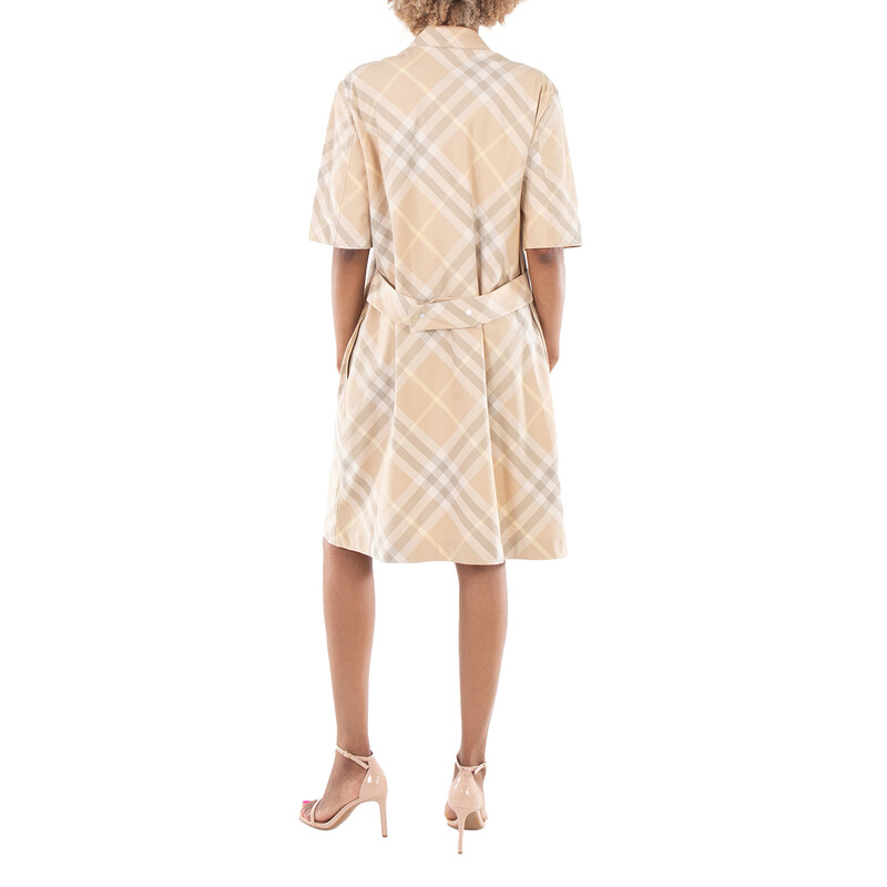 burberry check cotton shirt dress Chemisier Inseam:77 DressStyleLabel: Shirt Dress USMC Rank Insignia and Brown button closure