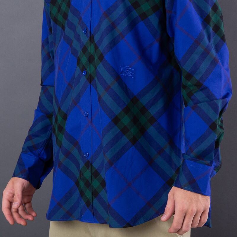 Burberry Vintage-Check Patterned Button-Up Cotton Shirt, Size XX