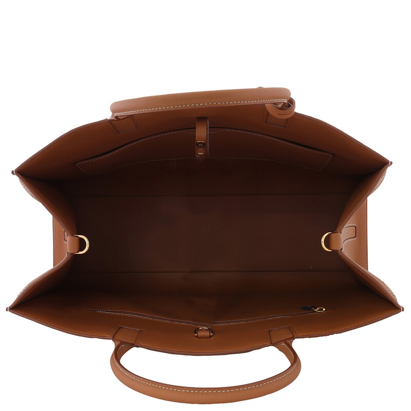 Burberry Warm Russet Brown Grainy Leather Medium Frances Bag