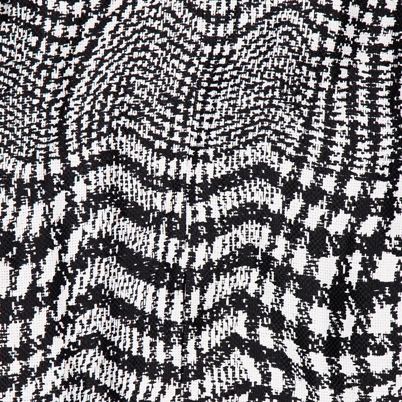 Burberry Warped Houndstooth Linen Blend Dress