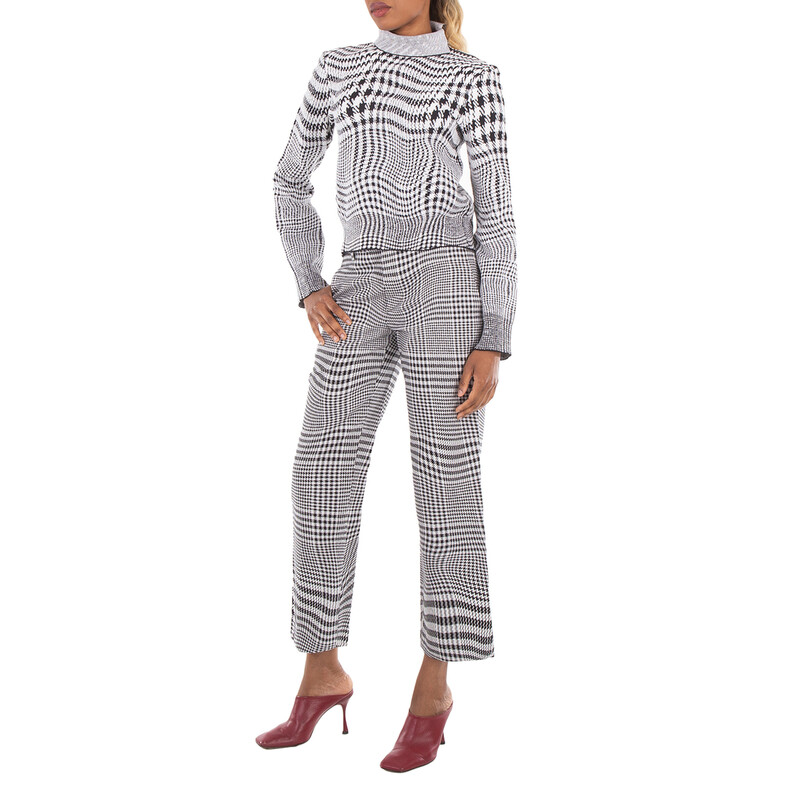 BURBERRY ニットパンツ 140 Burberry Warped Pattern Print Knitted Sweater, Size X-Small