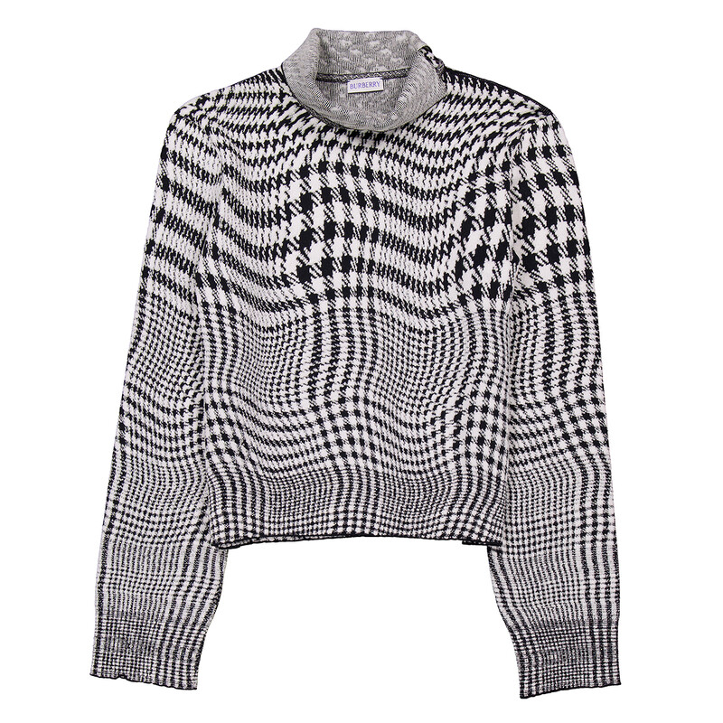 Burberry Warped Pattern Print Knitted Sweater, Size X-Small