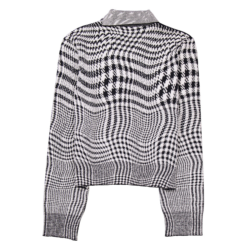 Burberry Warped Pattern Print Knitted Sweater, Size X-Small