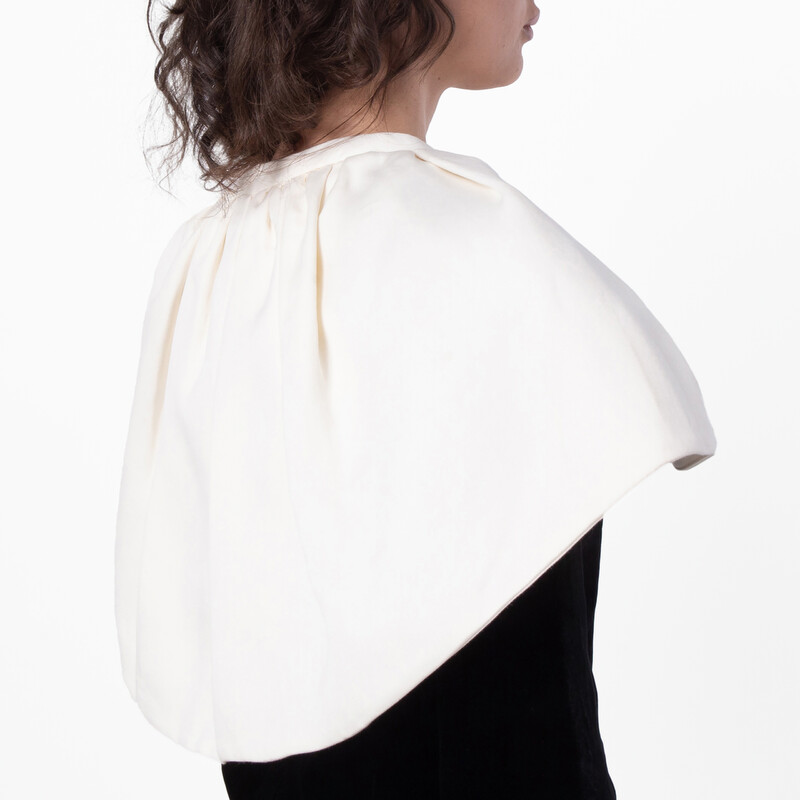 Burberry White Wreningham Cropped Cotton And Silk Cape 4059300