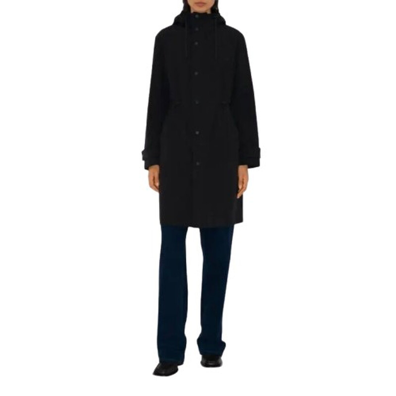 Burberry Womens Black Recycled Nylon Parka, Size XX-Small 8095446