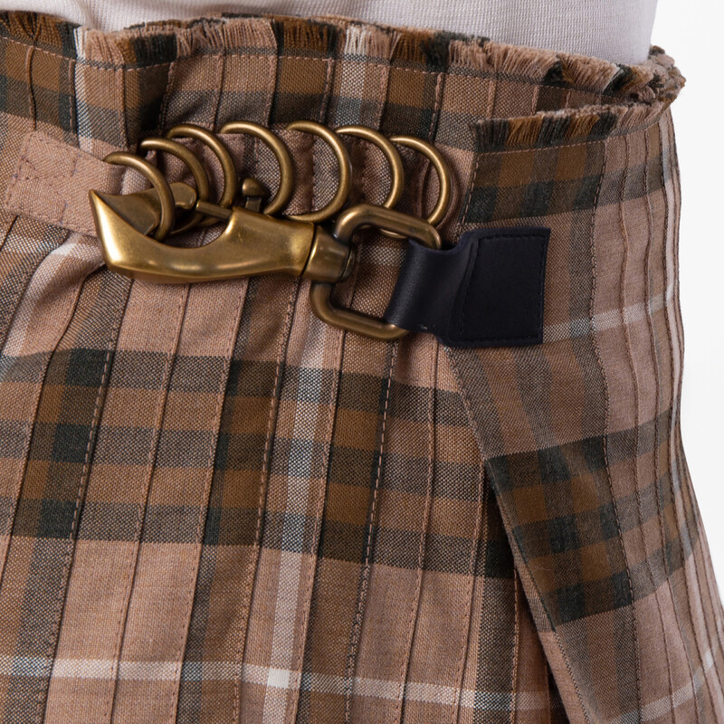 Burberry Womens Check Wool Blend Maxi Kilt, Size Large 8099551