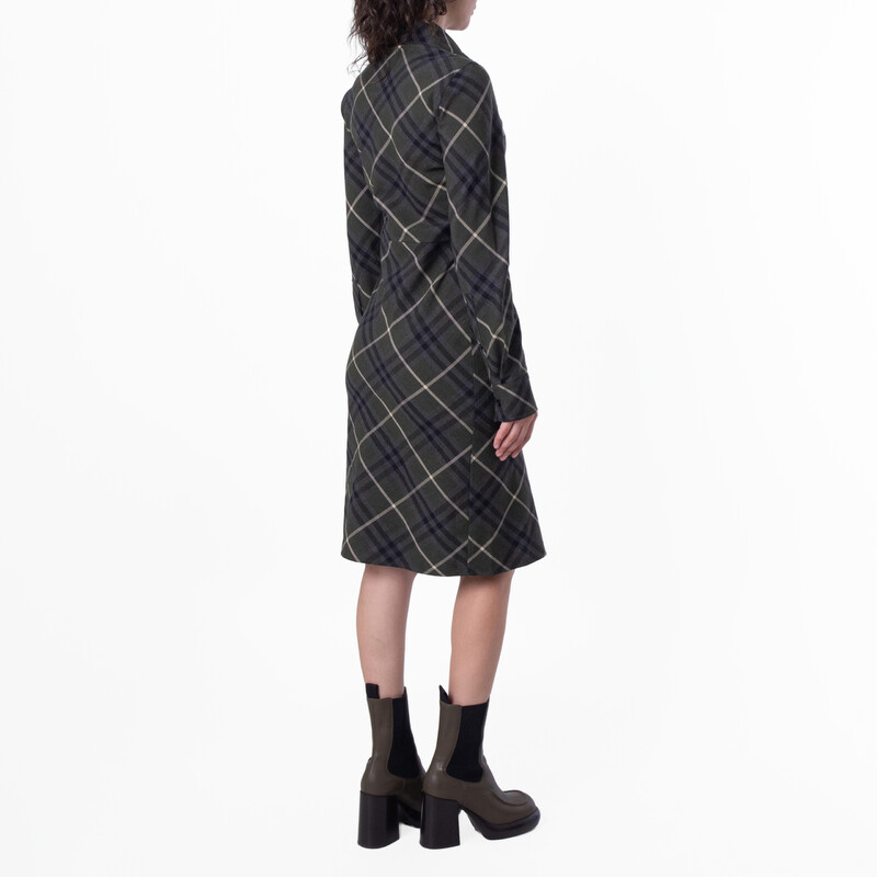 Burberry Womens Check Wool Blend Shirt Dress, Brand Size 8 ( US Size 6 ...