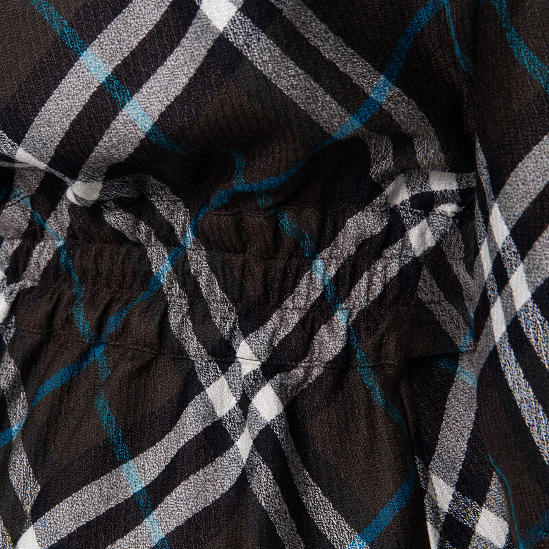 Burberry Womens Check-Pattern Belted Shirt, Brand Size 6 ( US Size