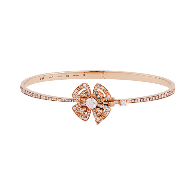 Bvlgari 18k Rose Gold Diamond Fiorever Bracelet, Size M 356274