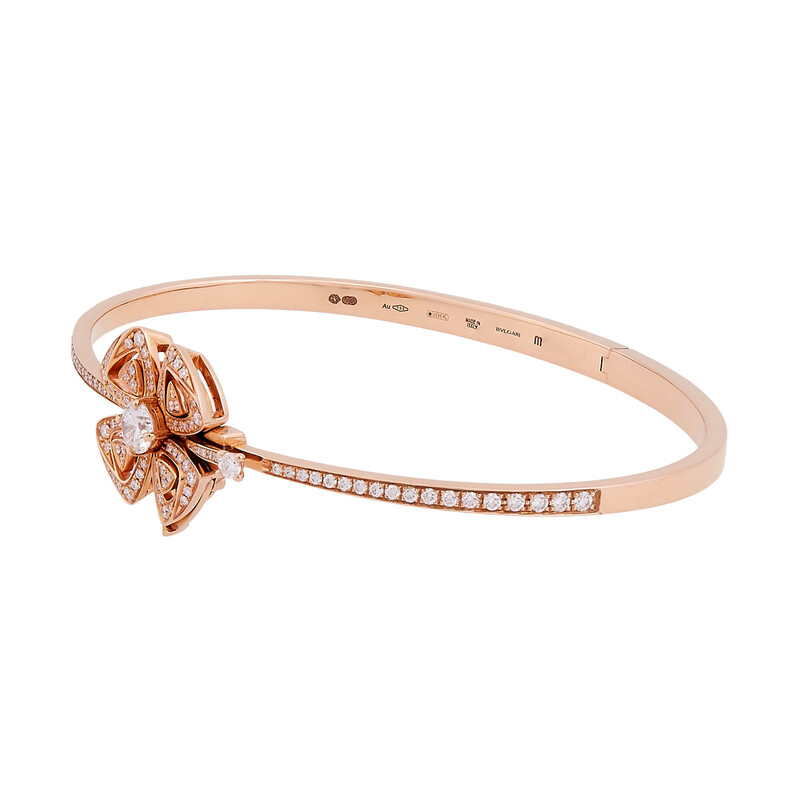 Bvlgari 18k Rose Gold Diamond Fiorever Bracelet, Size M 356274