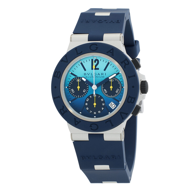 BVLGARI ブルガリ キャスケット カシミヤ 100% CASHMERE Bvlgari Aluminium Capri Edition Chronograph Automatic Blue Dial