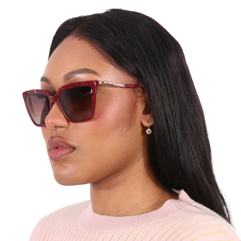 BVLGARI サングラス グラデーション BRW 6009 極美品 Bvlgari Brown Gradient Cat Eye Ladies Sunglasses BV8255B 5500E2 57