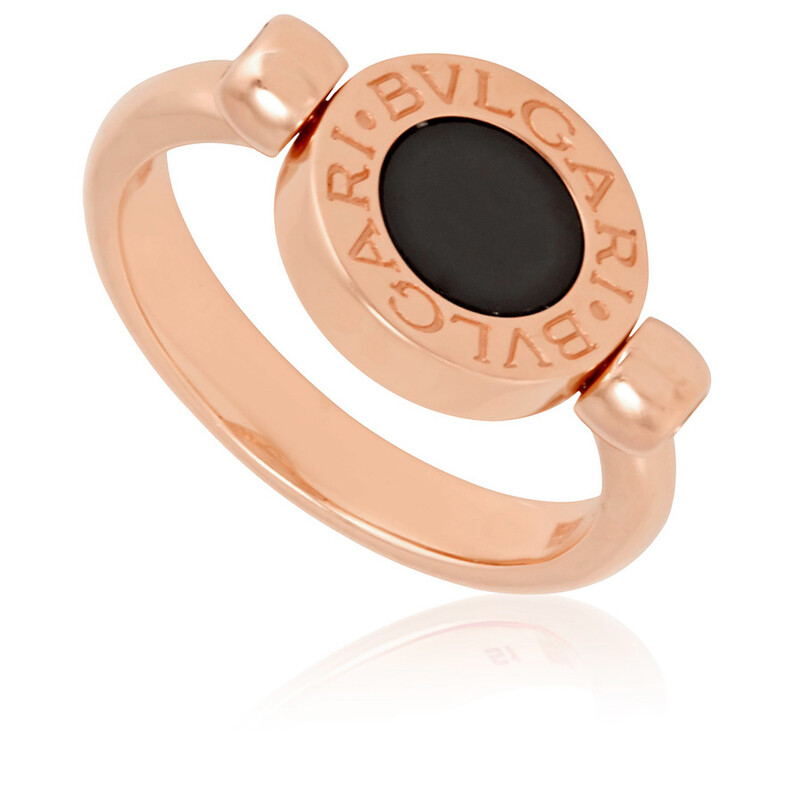 Bvlgari Bvlgari 18K Pink Gold And Mother Of Pearl Onyx Flip Ring