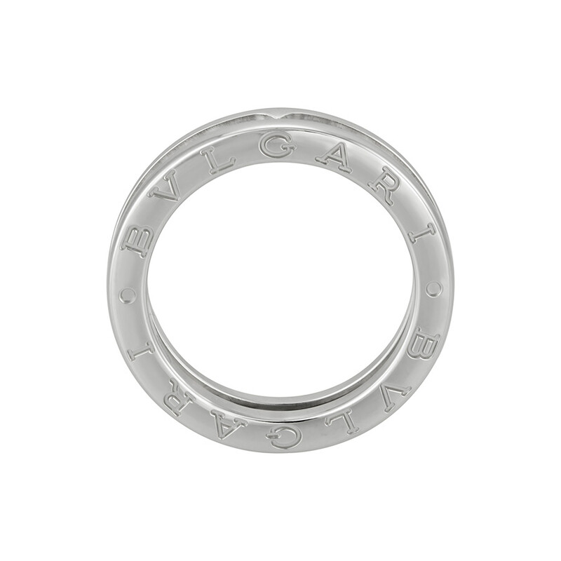 Bvlgari B.Zero1 18K White Gold 1-Band Diamond Pave Ring, Size 63