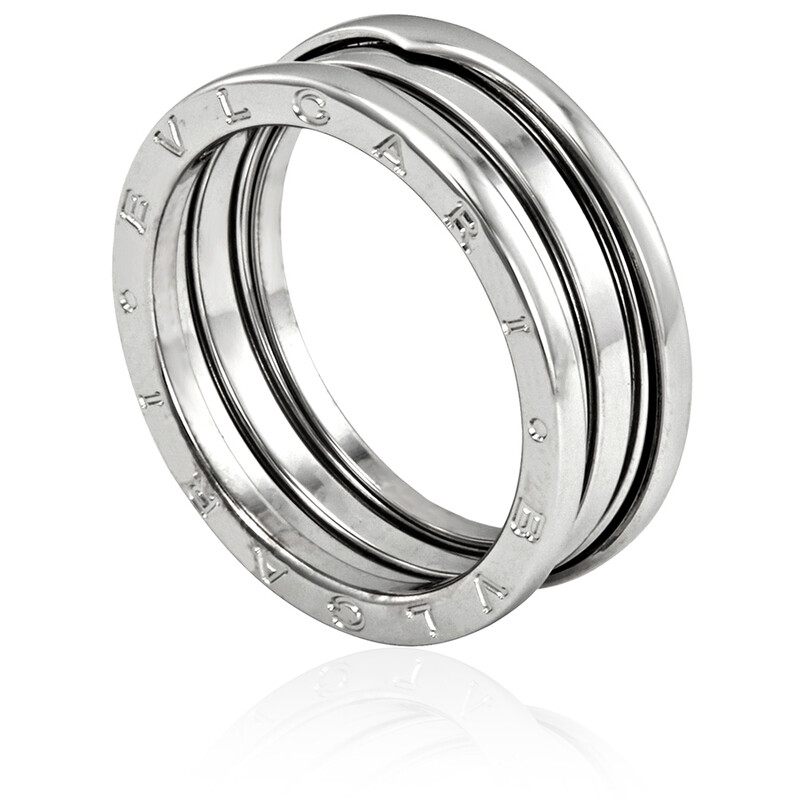 BVLGARI B.ZERO1 3バンド リング 52サイズ ロゴ刻印 Bvlgari B.Zero1 18K White Gold 3-Band Ring, Brand Size 56 (US Size