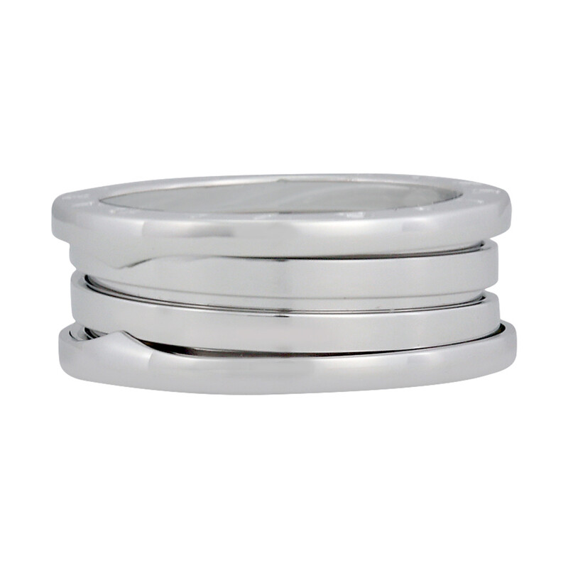 Bvlgari B.Zero1 18K White Gold 3-Band Ring, Brand Size 56 (US Size