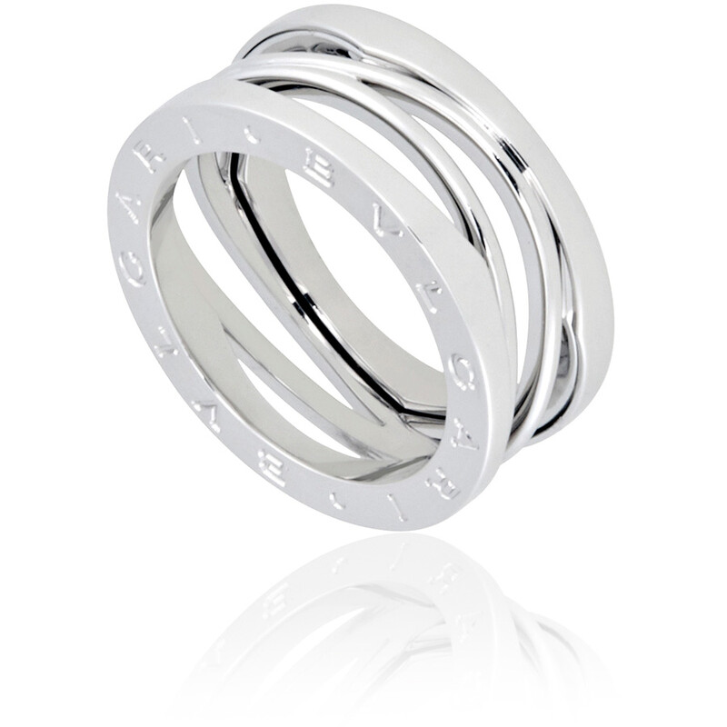 Bvlgari B.zero1 3-Band Ring In 18 Kt White Gold, Size 51 353766
