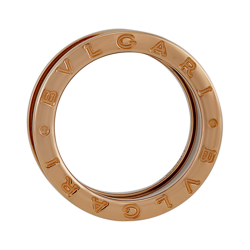 Bvlgari B.Zero1 4-Band 18 kt Rose Gold and Black Ceramic Ring