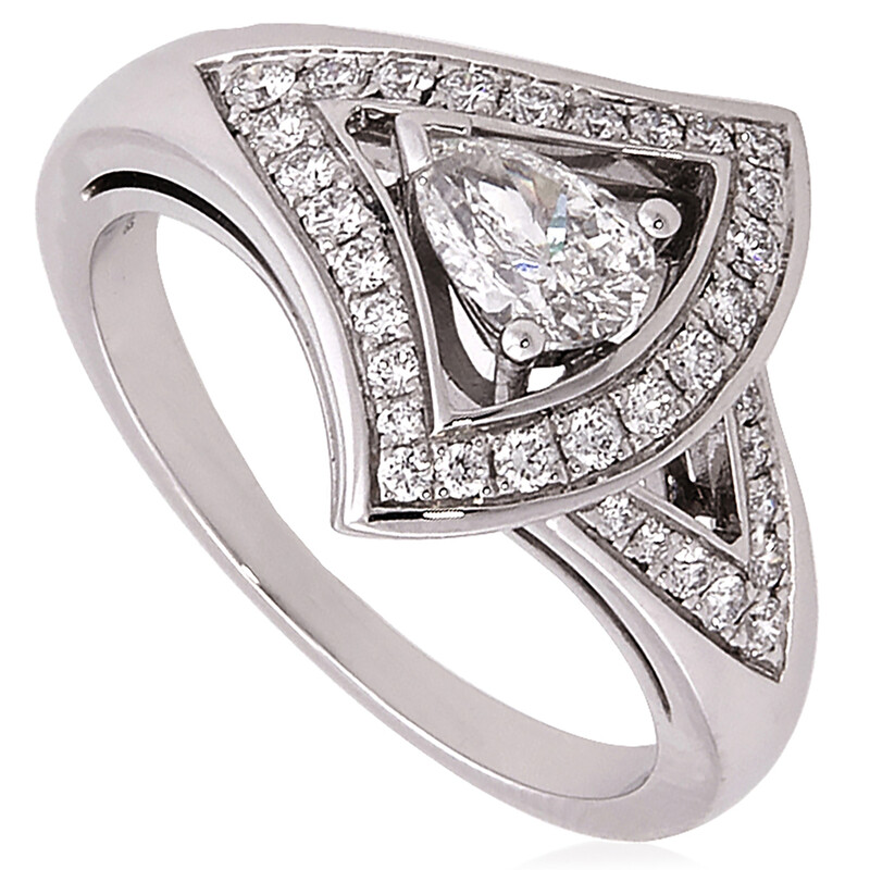 Bvlgari Divas Dream Openwork 18 Kt White Gold Ring, Size 52 355636