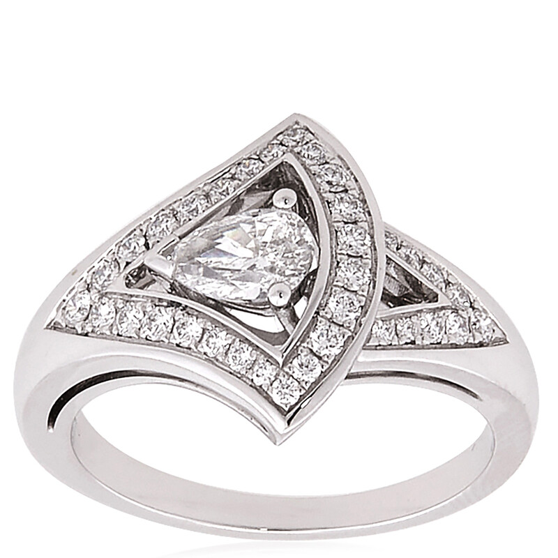 Bvlgari Divas Dream Openwork 18 Kt White Gold Ring, Size 52 355636